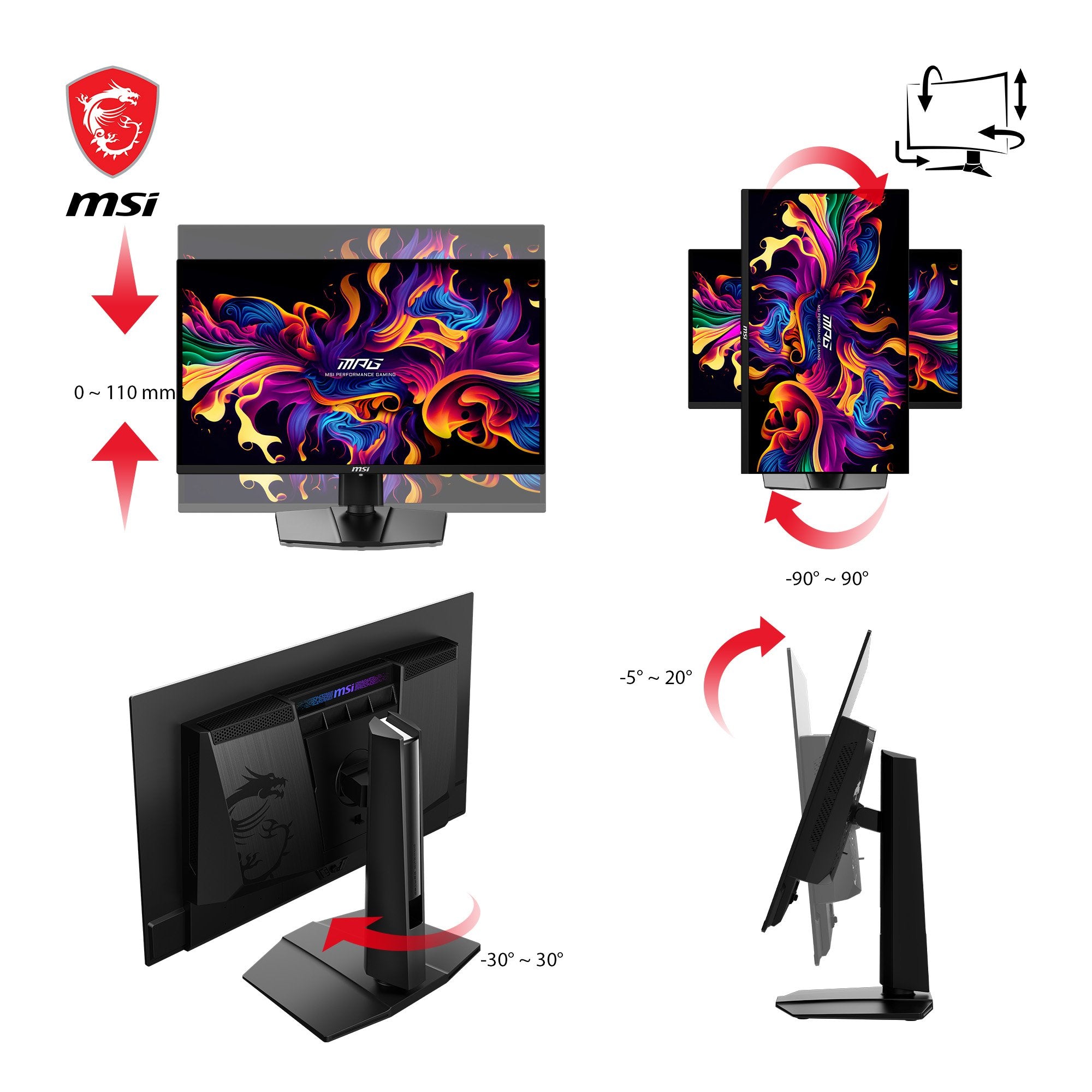 EAN 4711377159425 - MSI MPG 271QRXDE QD-OLED pantalla para PC 67,3 cm (26.5") 2560 x 1440 Pixeles Wide Quad HD Negro imagen 5