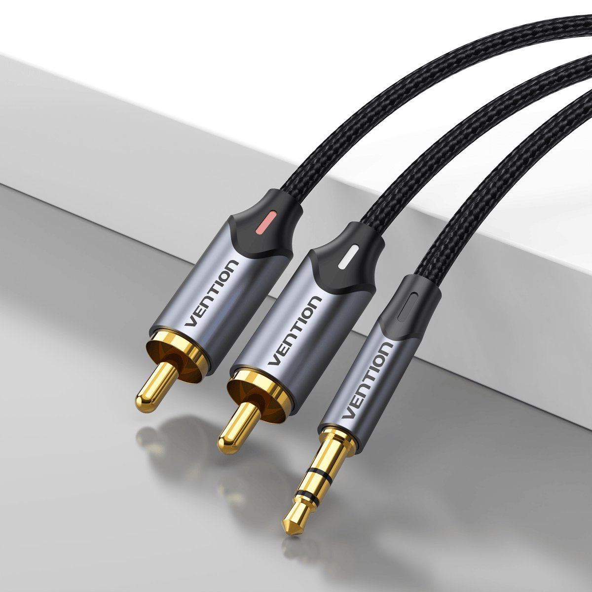 Cable Estéreo Vention Bcnbi Jack 3.5 Macho 2x Rca Macho 3m Gris