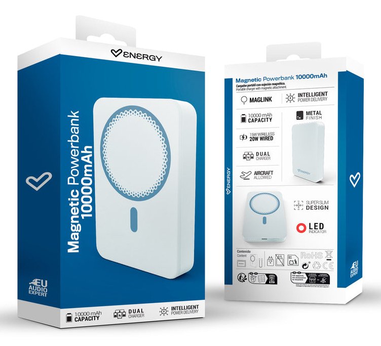 EAN 8432426500802 - Energy Sistem Magnetic Powerbank 10000 mAh Cargador inalámbrico Azul imagen 6