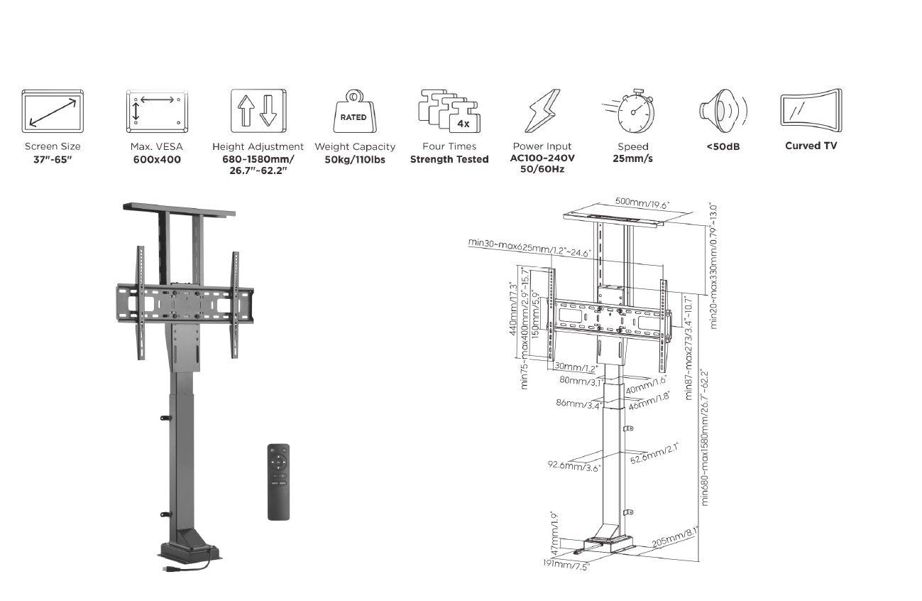 EAN 4015867221501 - Equip 650606 soporte para TV 165,1 cm (65") Negro imagen 15