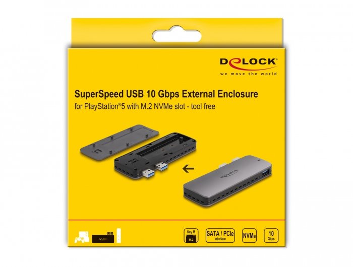Usb 3.2 Gen 2 Gehäuse Für Playstation®5 Mit M.2 Nvme Slot - Werkzeugfrei