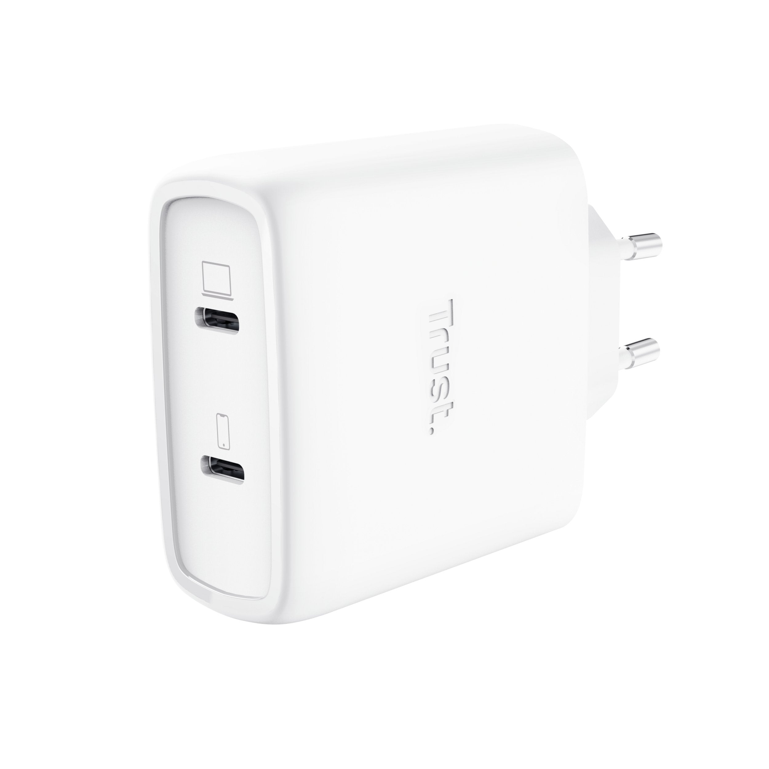 Cargador Usb Gan Trust Maxo 65w 2xusb-C Incluye Cable Usb-C 2m Color Blanco