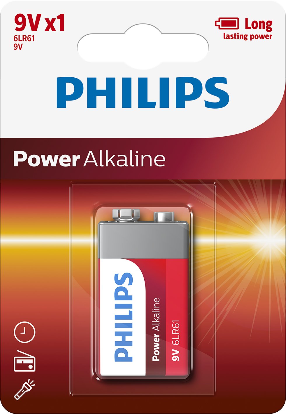 Pila Alcalina Philips 6lr61p1b 10 9v
