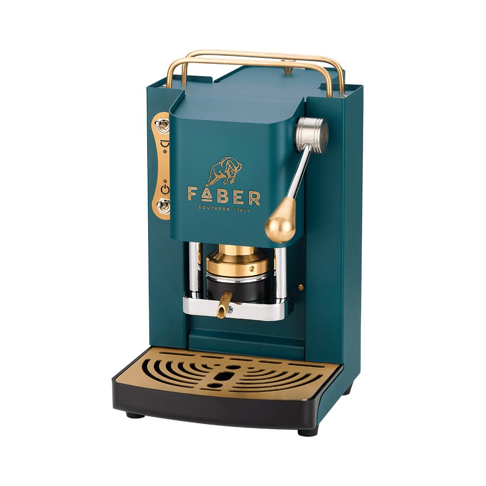 Faber Pro Mini Deluxe Ese Pad Espressomaschine British Verde Messing