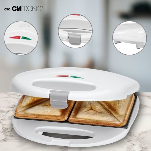 EAN 4006160616583 - Clatronic ST 3477 sandwichera 750 W Blanco imagen 3