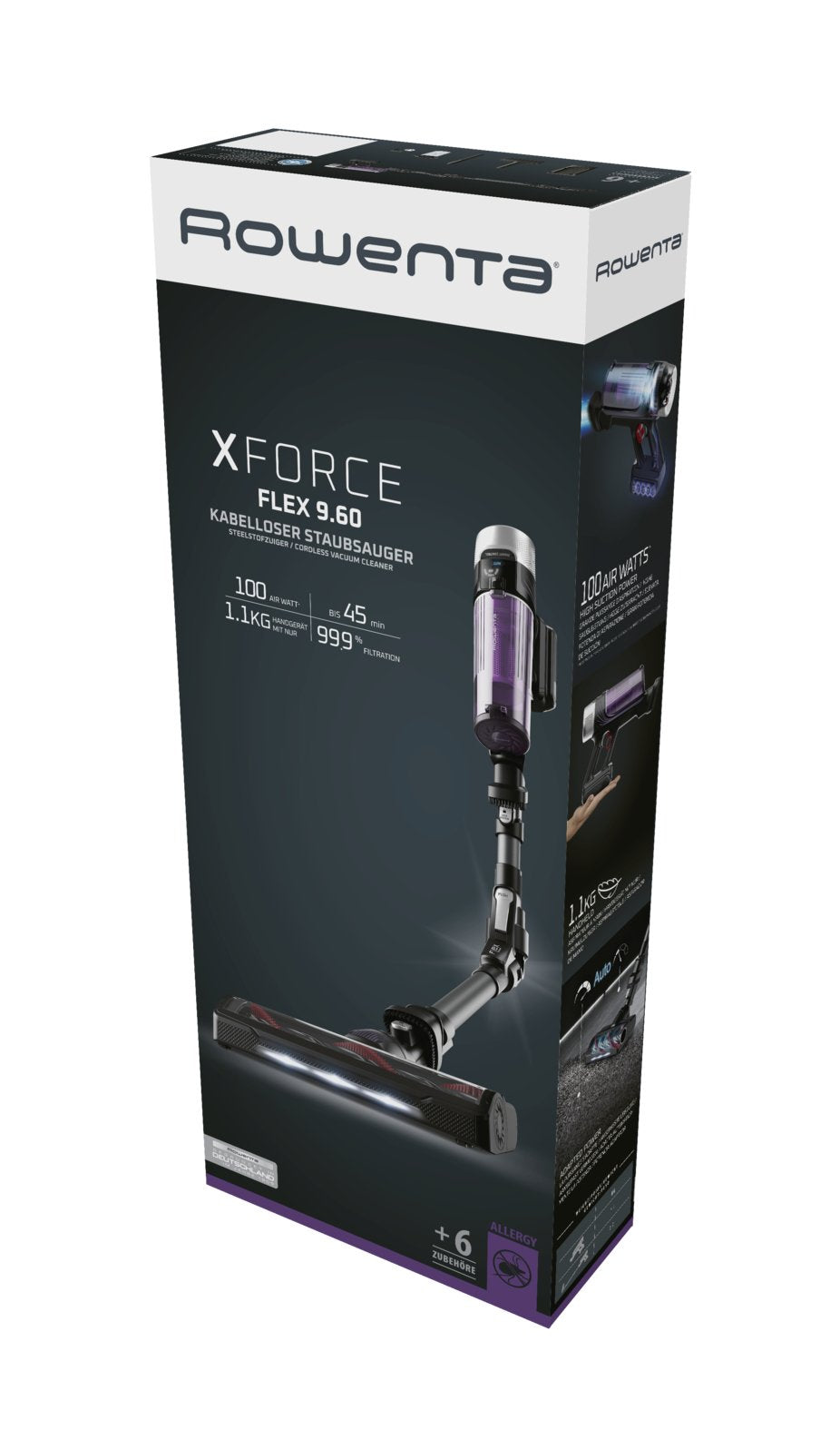 Aspirador Escoba Con Batería Rowenta X-Force Flex 9.60 Allergy Care 100w Autonomía 45 Min