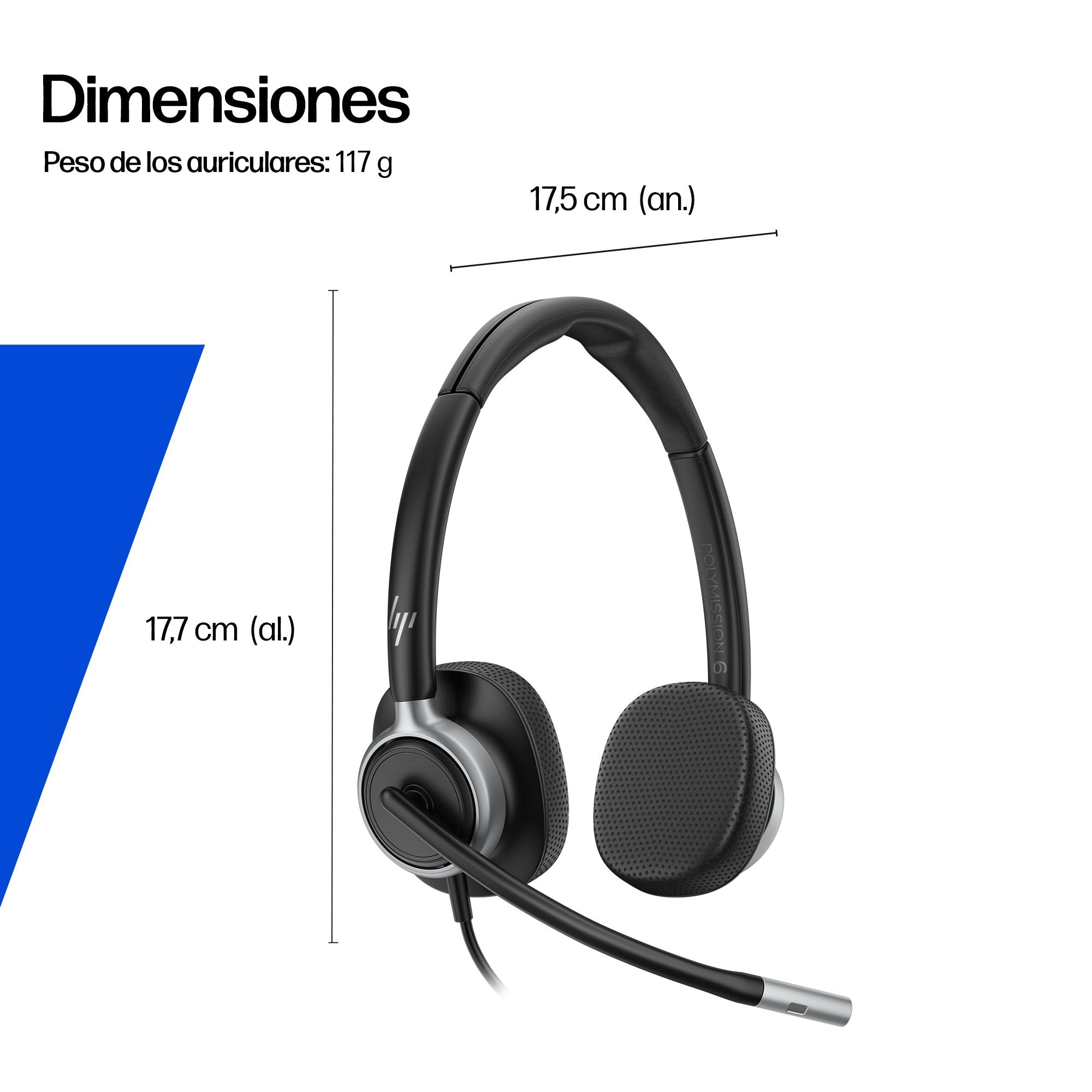 EAN 0199251820830 - HP Poly Mission 615 Monaural USB Wired Headset Alámbrico Diadema Oficina/Centro de llamadas USB Type-C / imagen 8