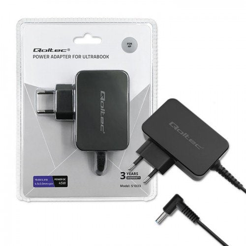 EAN 5901878510330 - Qoltec 51033 adaptador e inversor de corriente Interior 45 W Negro imagen 1