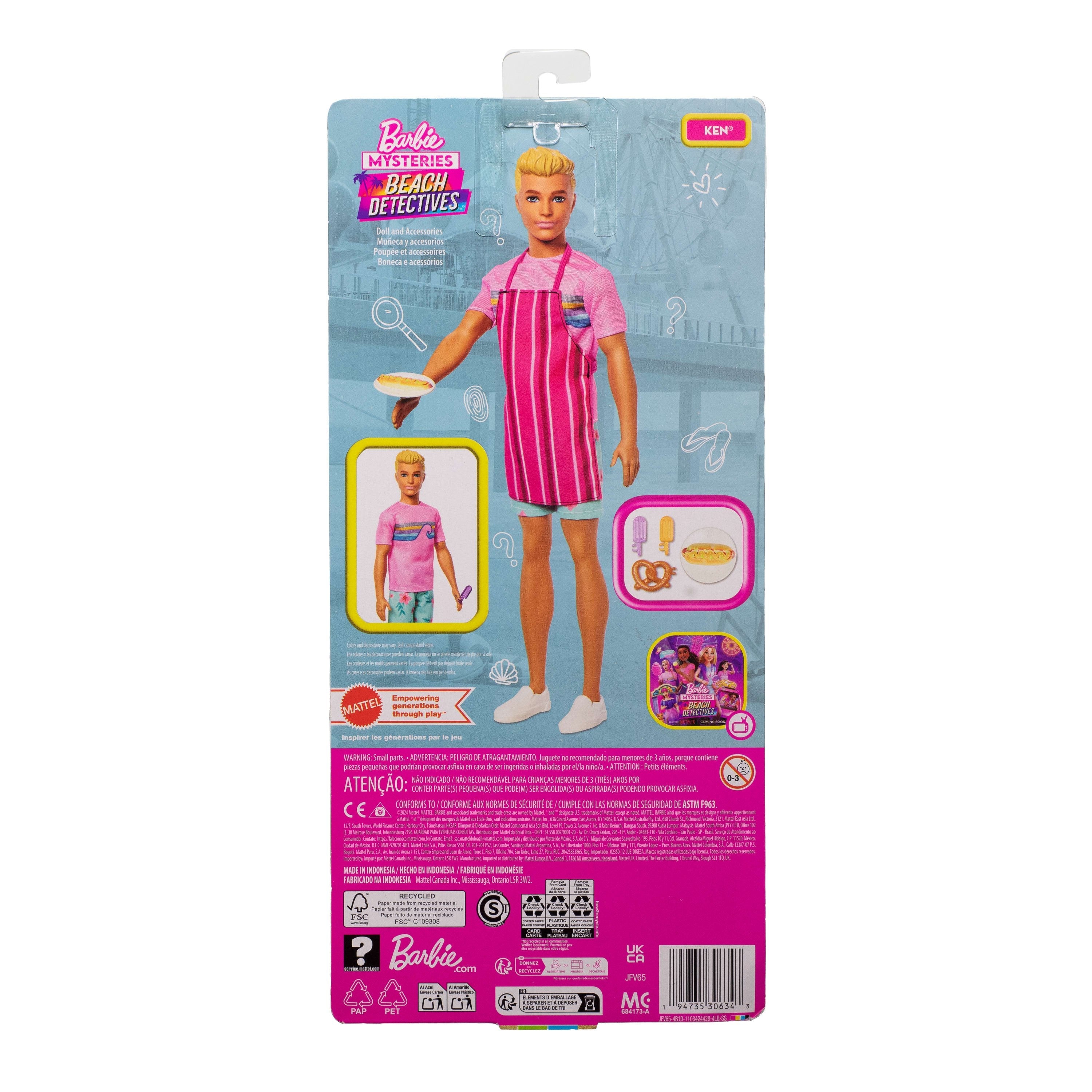 Mattel Barbie Mysteries Beach Detectives Ken-Puppe Und Zubehör Jfv65