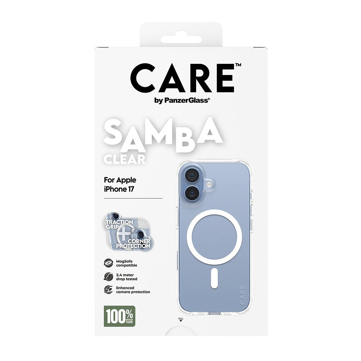 EAN 5715685027031 - PanzerGlass CARE by ® Fashionable Case Samba Transparent w. White MagSafe iPhone 17 funda para teléfono m imagen 3