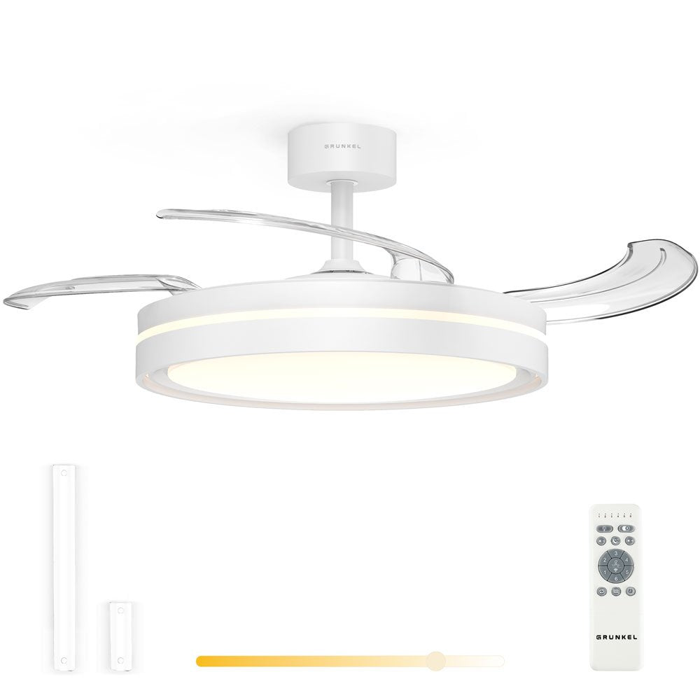 Ventilador De Techo Grunkel Skywhite42 30w 3 Aspas 106cm 6 Velocidades