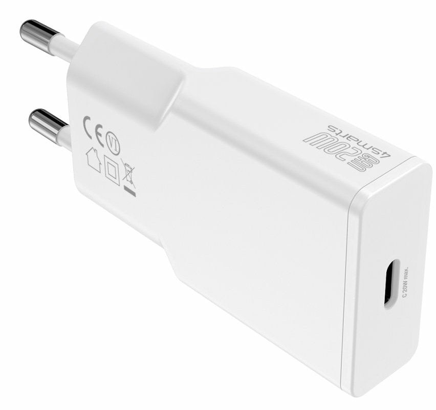 Cargador De Pared 4smarts Pdplug Slim 20w Gan 1c Blanco