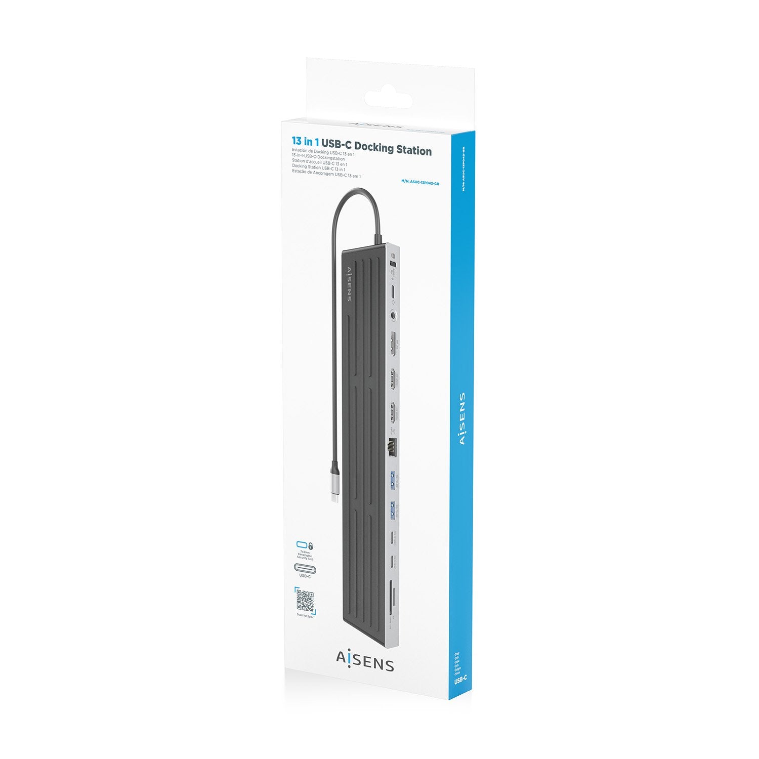 EAN 8435739904046 - AISENS ASUC-13P042-GR base para portátil y replicador de puertos Alámbrico USB 3.2 Gen 1 (3.1 Gen 1) Type imagen 7
