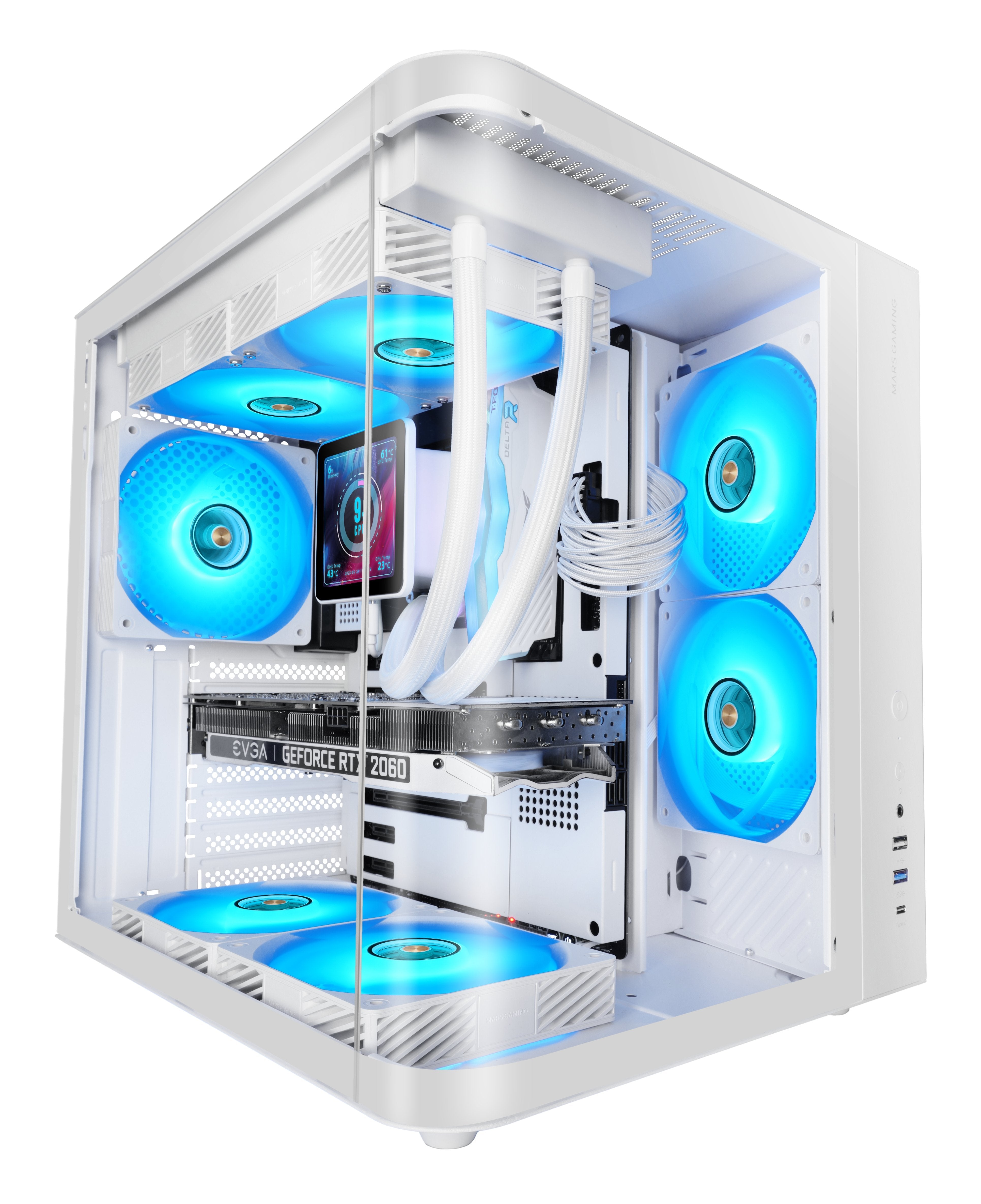 Caja Semitorre Atx Mc-Curv Blanco Mars Gaming Atx/ 1xusb 3.0, 1xusb2.0, 1xusb-C/ 2x 3.5'' Hdd + 1x 2.5'' Ssd/