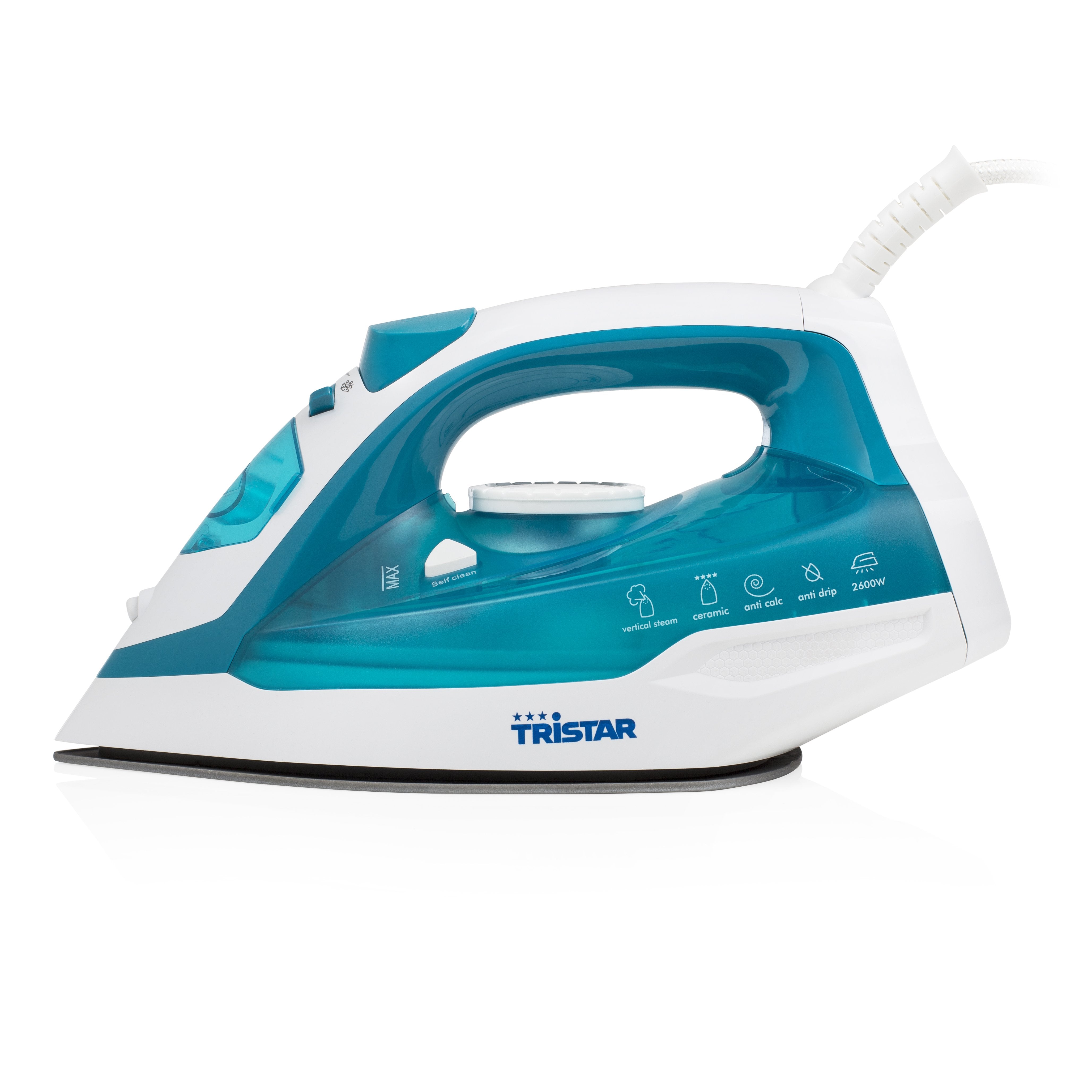 EAN 8713016071309 - Tristar ST-8320 plancha Plancha a vapor Suela de cerámica 2600 W Turquesa, Blanco imagen 7