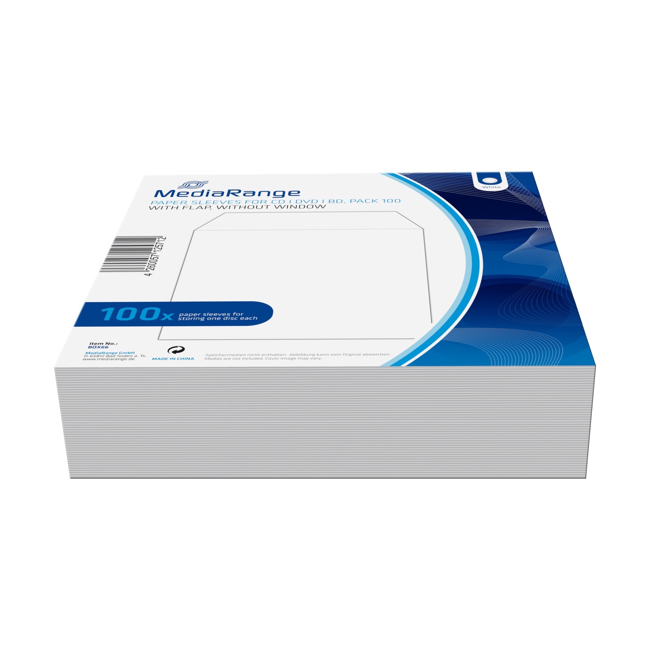 Mediarange Box66 Funda Para Discos Paperbag 1 Discos 100pcs