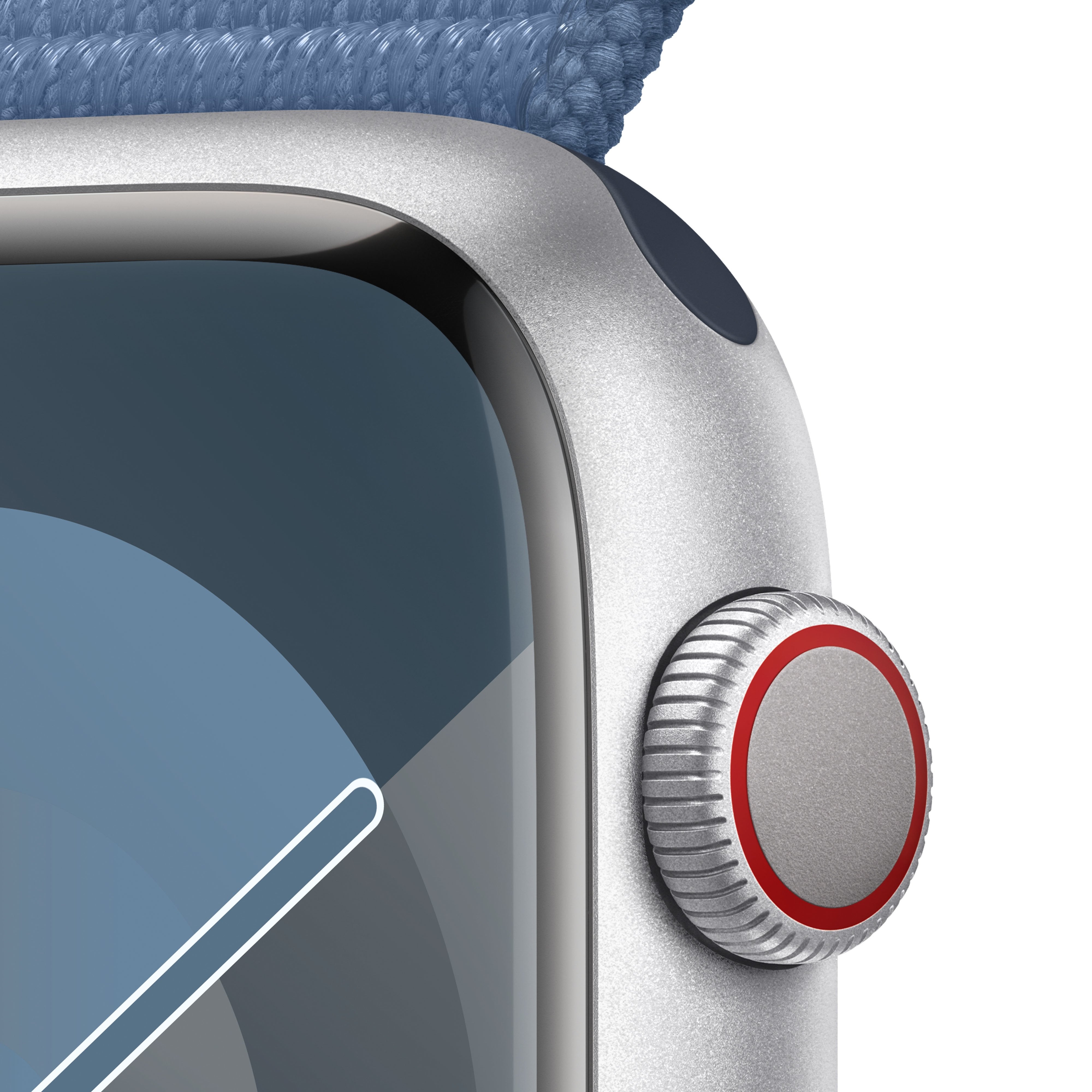 Apple Watch Series 9 Gps 45mm Cellular Caja De Aluminio Plata Correa Deportiva Loop Azul Invierno