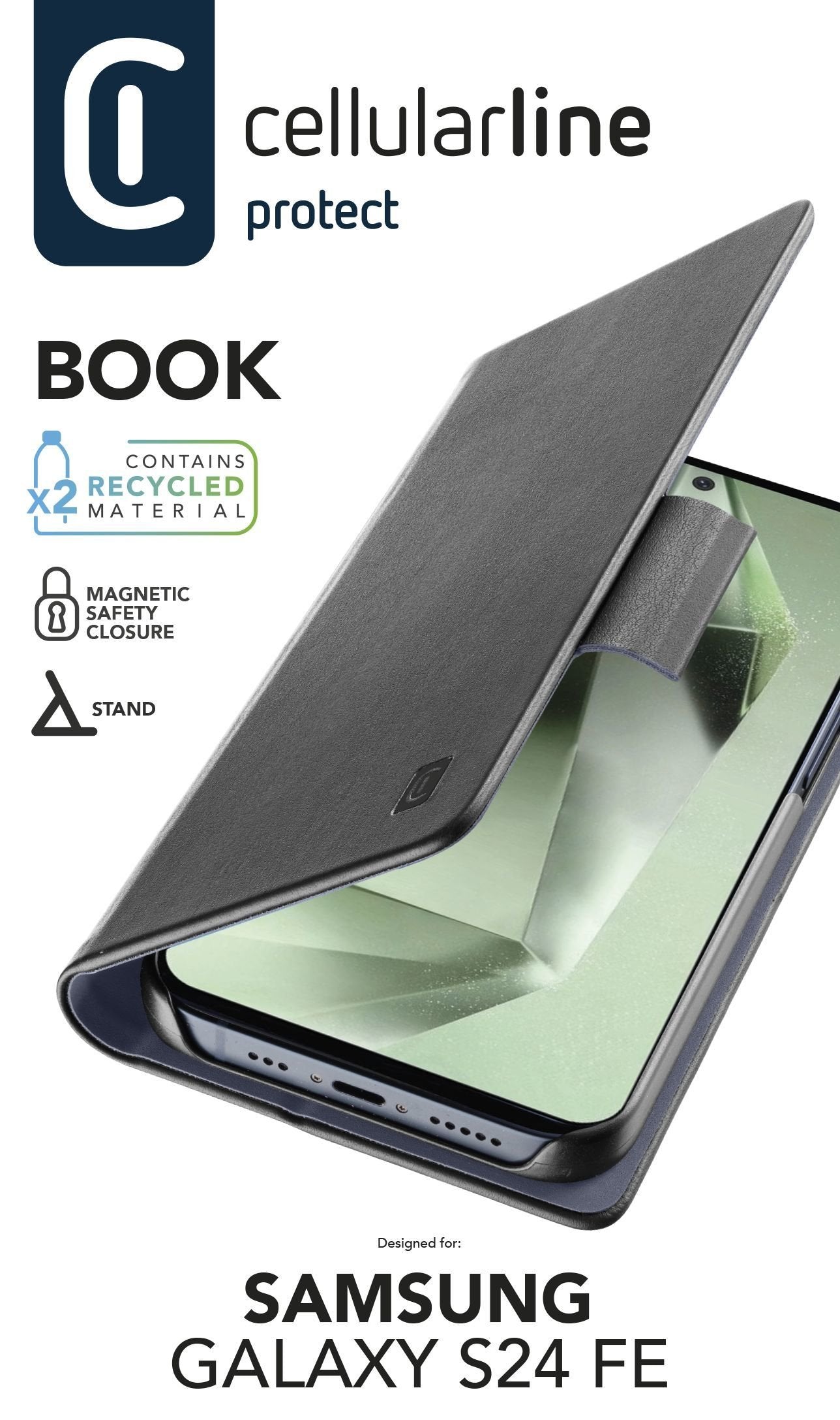 Cellularline Book Case Fr Samsung S24 Fe Negro