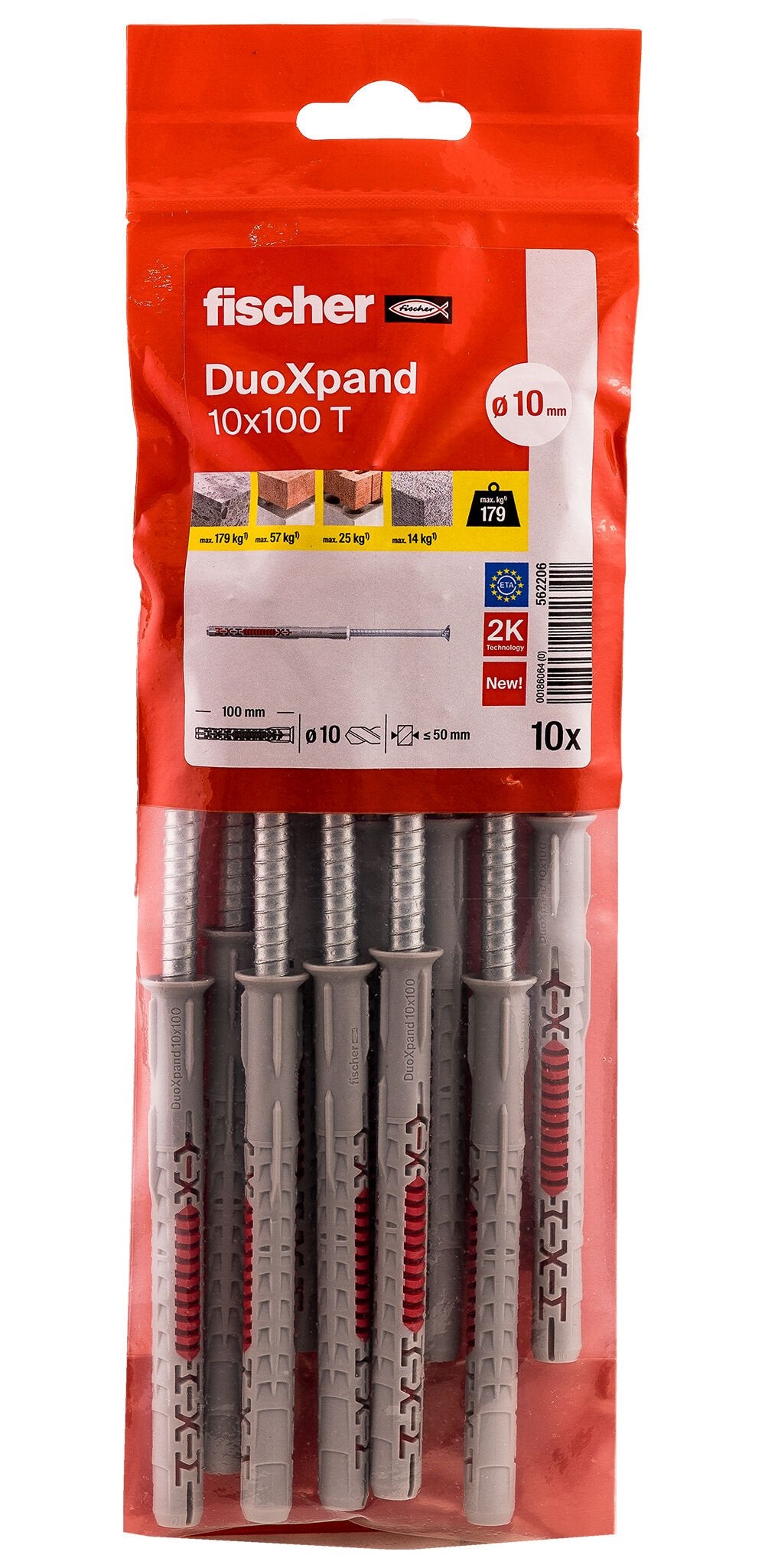 EAN 4048962442342 - Fischer 562206 tornillo de anclaje y taco 10 pieza(s) imagen 1