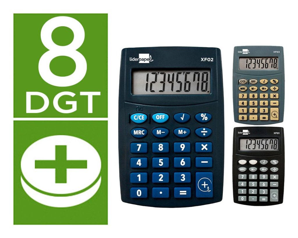 EAN 8423473041011 - Liderpapel XF04 calculadora Bolsillo Calculadora básica imagen 2