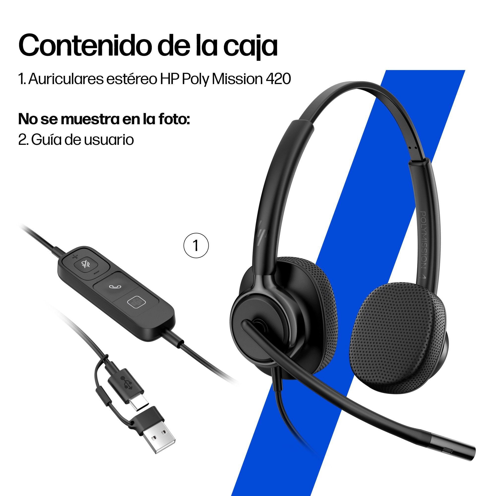EAN 0199251820311 - HP Poly Mission 415 Monaural USB Wired Headset (Bulk) Negro imagen 9