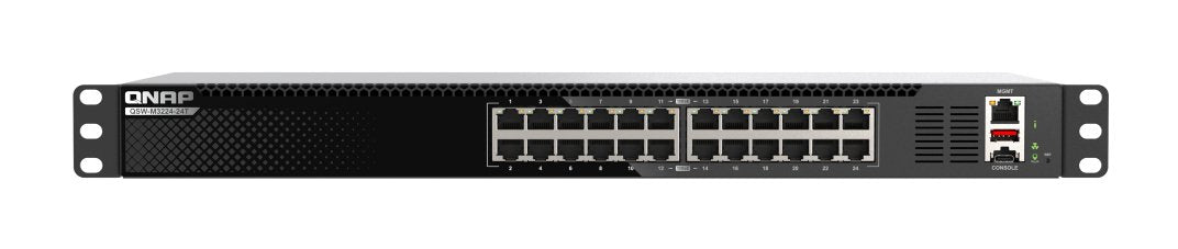 EAN 4711103085363 - QNAP QSW-M3224-24T switch Gestionado L3 10G Ethernet (100/1000/10000) 1U Negro, Plata imagen 2