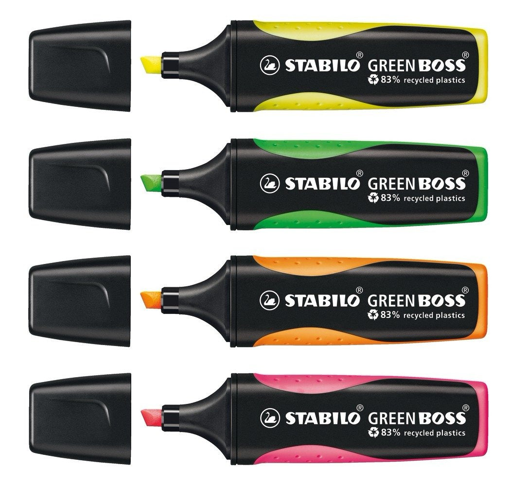 Stabilo Green Boss Marcador 4 Pieza(S) Punta De Cincel Verde, Naranja, Rosa, Amarillo