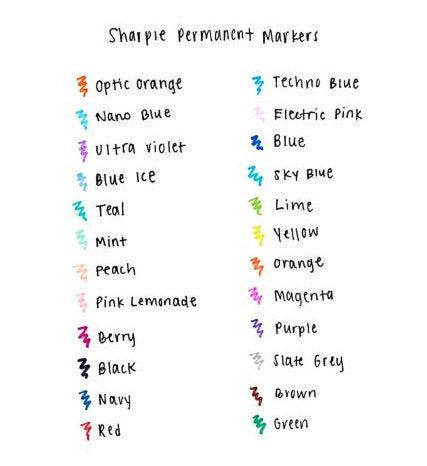 1x18 Sharpie Marcador Permanente F 18 Colours