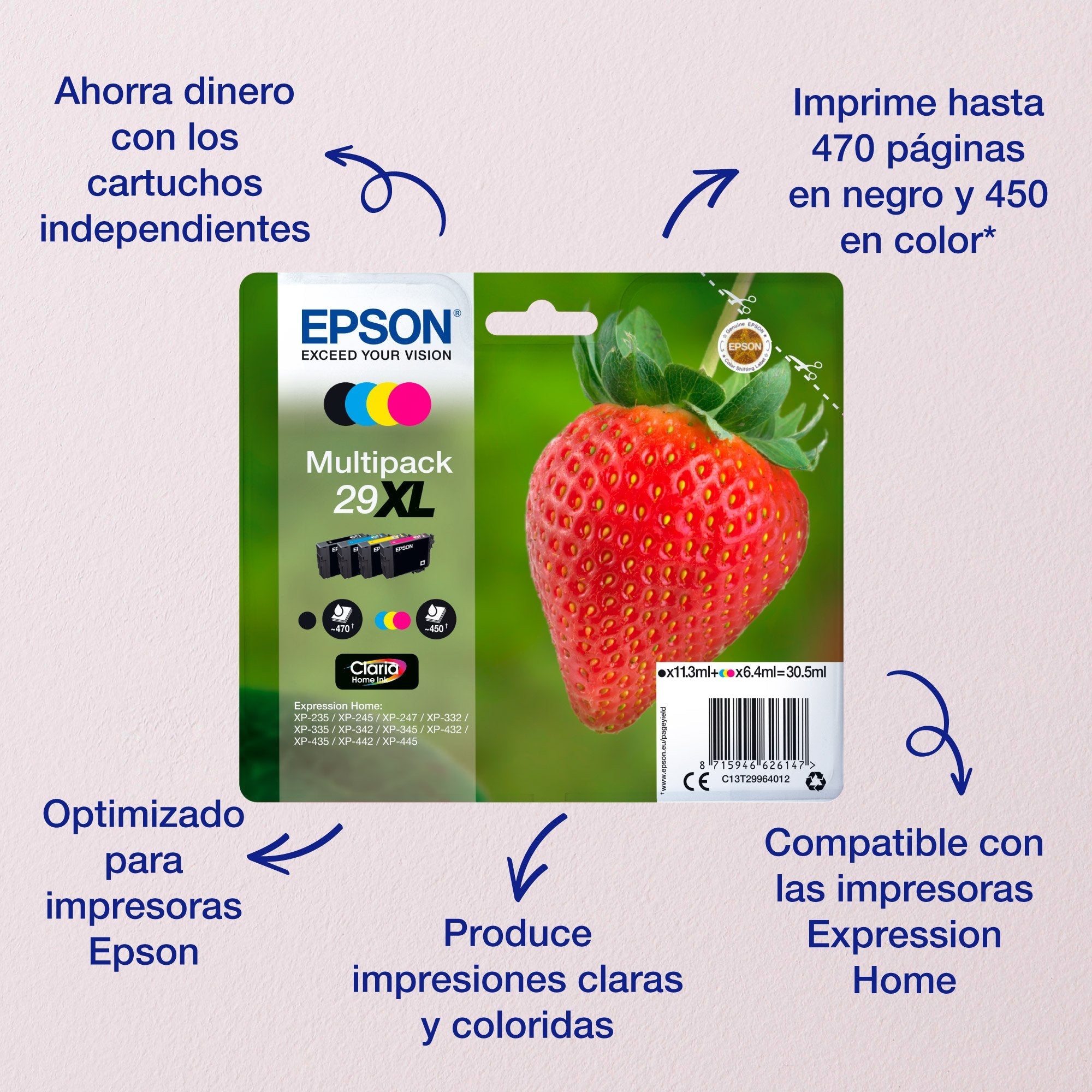 Epson Expression Home Xp-235 Cartucho Cian 29xl Rf+Am