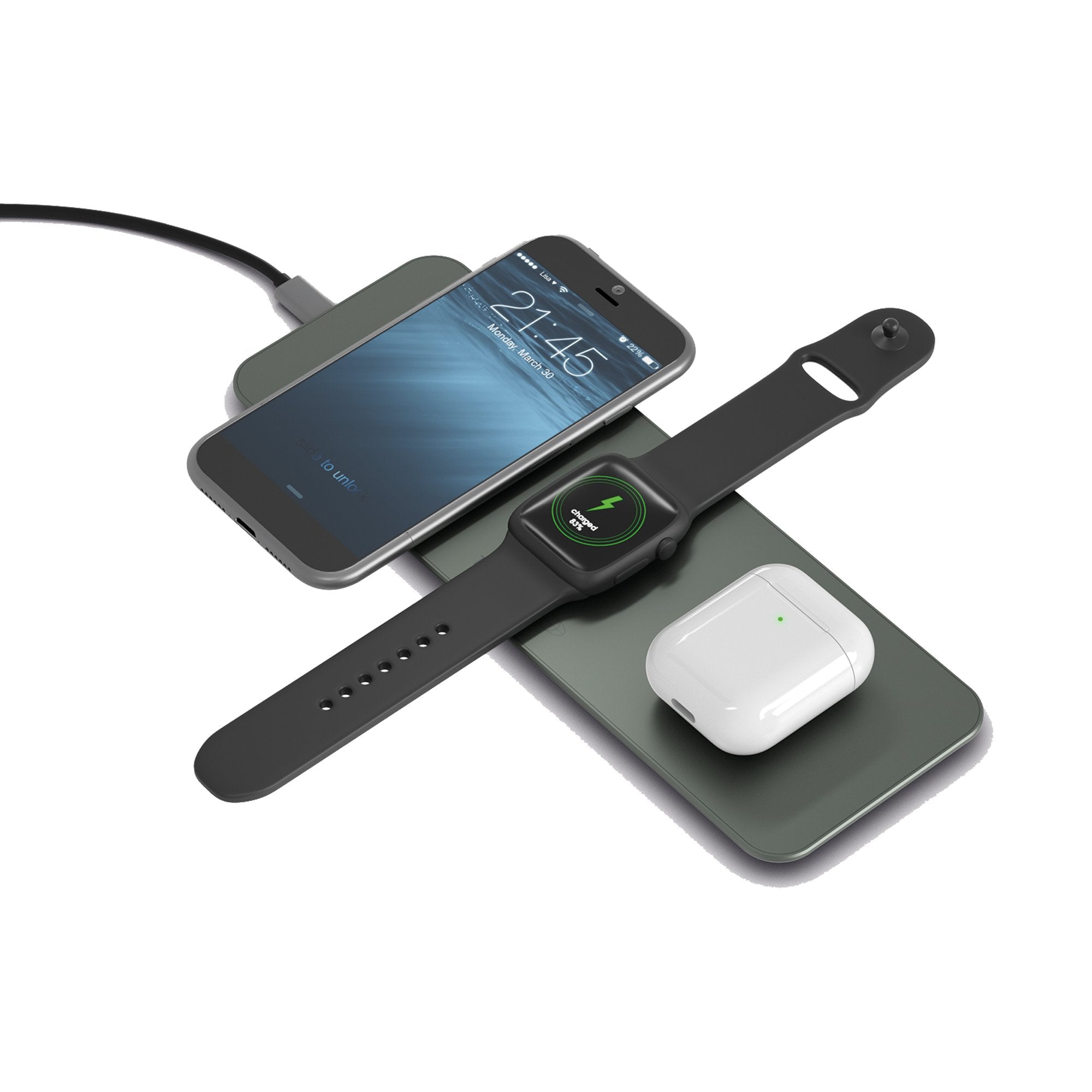 EAN 4040895008046 - Terratec ChargeAIR All Auriculares, Auriculares, Smartphone, Reloj inteligente Verde Cargador inalámbrico imagen 1