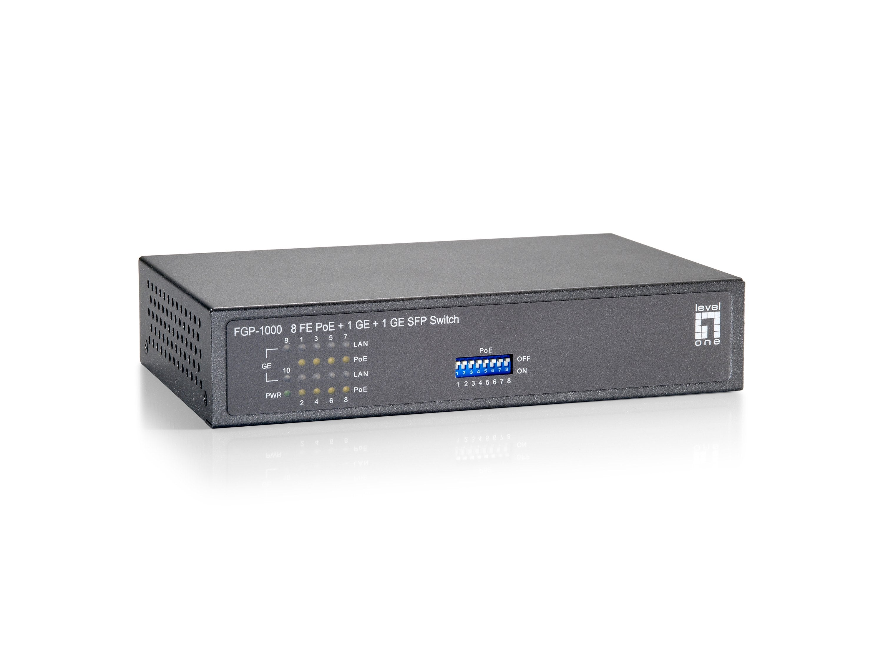 Level One Switch No Gestion 8p 10/100 1p 10 /100/1000 Poe 115w + 1p Sfp Gigabit