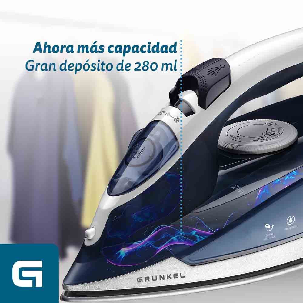 EAN 8426156016269 - Grunkel PL-22NS plancha Plancha vapor-seco Suela de acero inoxidable 2200 W Azul imagen 5