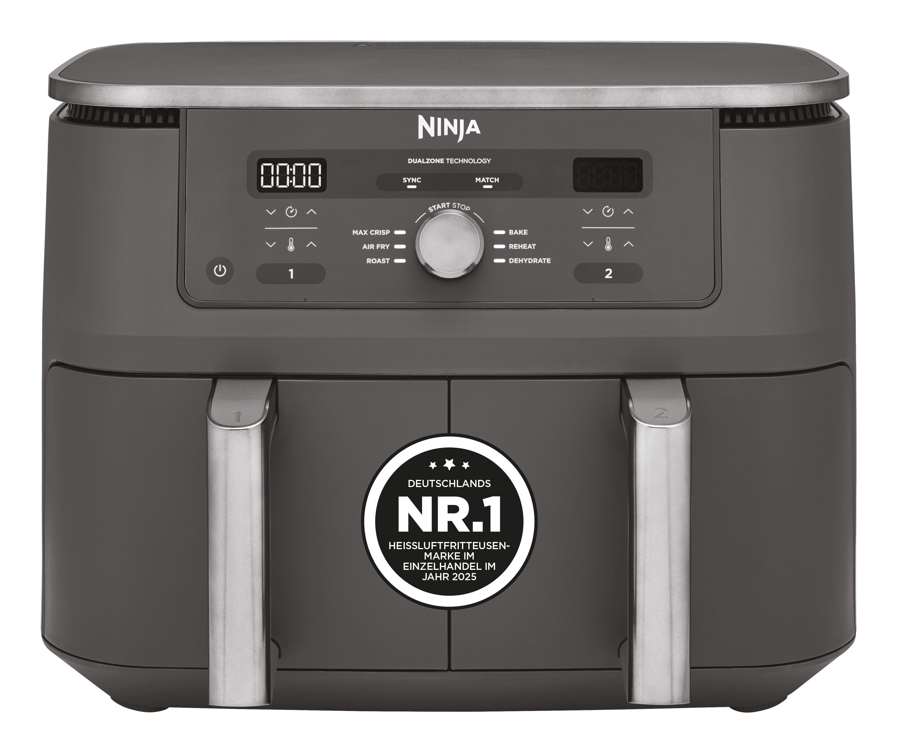 EAN 0622356322676 - Ninja DZ400EU freidora Doble 9,5 L Independiente 2470 W Freidora de aire caliente Gris imagen 8