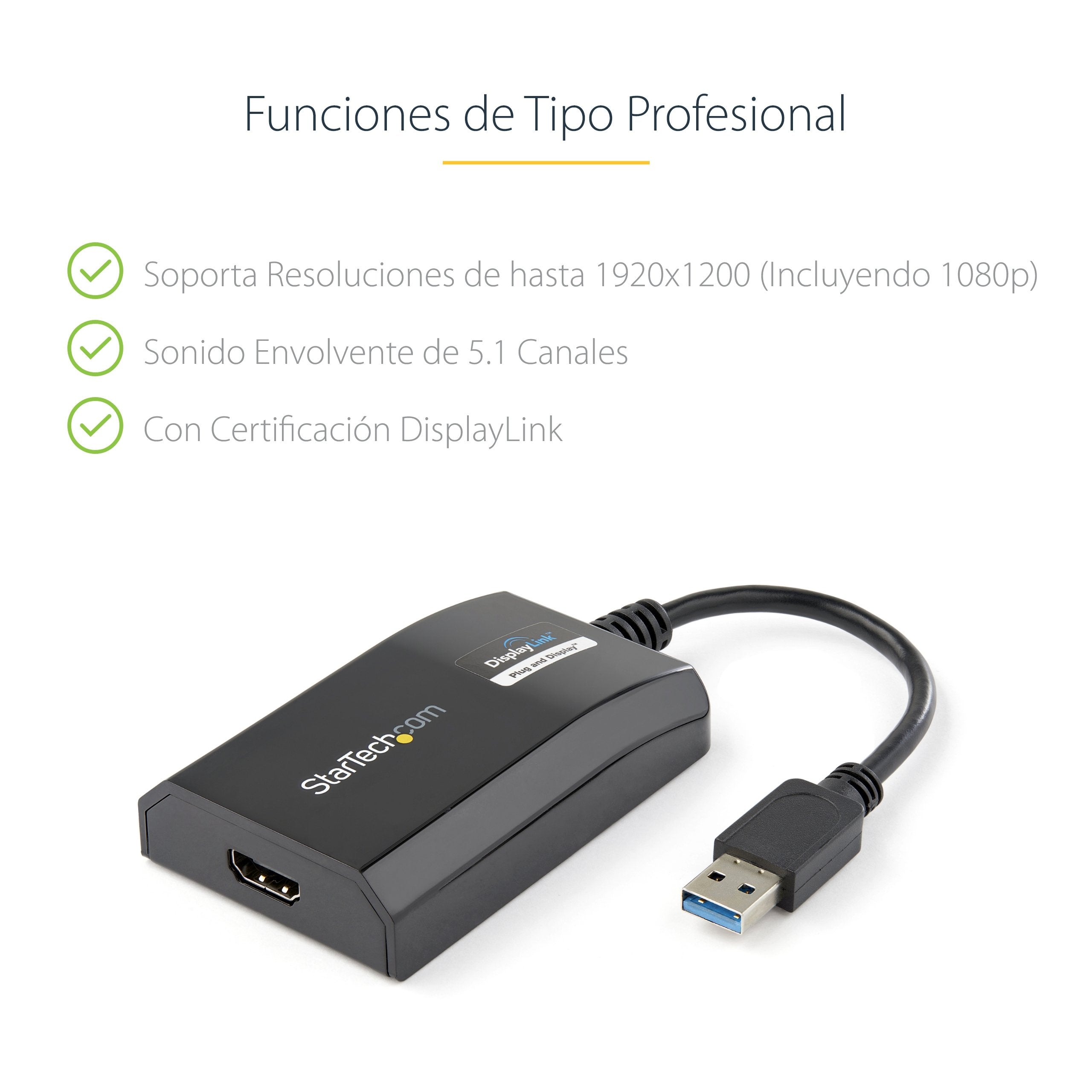 EAN 0065030857505 - StarTech.com USB32HDPRO Adaptador gráfico USB 1920 x 1200 Pixeles Negro imagen 9