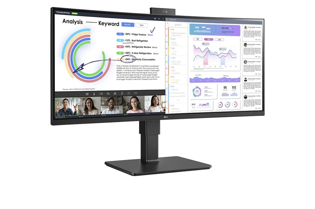 Monitor Profesional Ultrapanorámico Curvo Lg 34bq77qc-B 34' Wqhd Webcam Multimedia Negro
