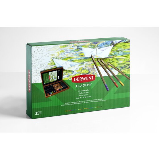 Derwent Caja De Madera De Regalo Academy 35 Piezas