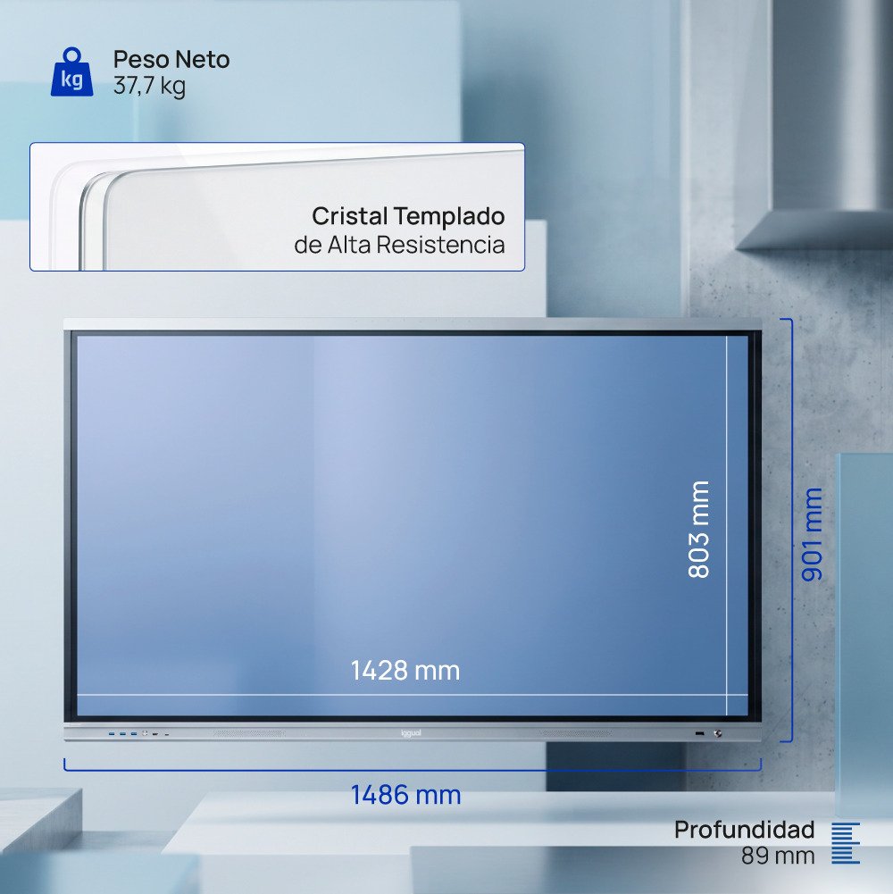 EAN 8435364318805 - iggual Orchid 65" Panel plano interactivo 165,1 cm (65") LED Wifi 400 cd / m² 4K Ultra HD Negro Pantalla imagen 8