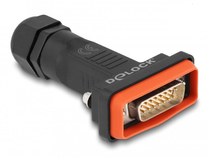 Delock D-Sub De 15 Pines Macho Con Carcasa Ip67 Resistente Al Agua