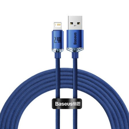 Kabel Usb Do Lightning Baseus Crystal Shine, 2.4a, 2m (Niebieski)