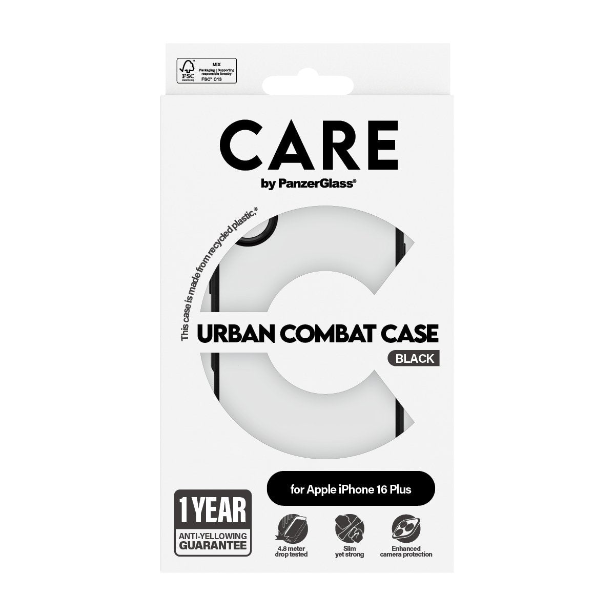 EAN 5715685004292 - PanzerGlass CARE™ by ® Urban Combat Case Transparent w. Black Frame iPhone 16 Plus funda para teléfono mó imagen 3