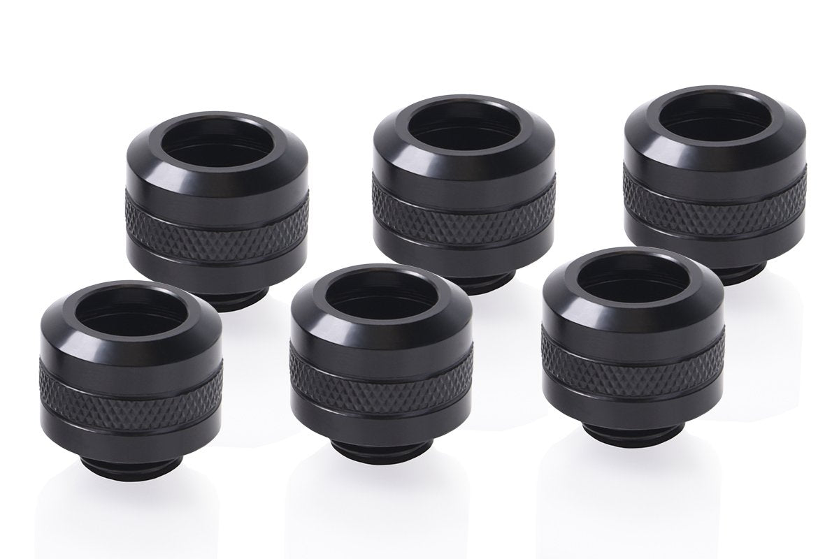 Alphacool Eiszapfen Pro 13mm Hardtube Racor G1/4 - Deep Black Sixpack