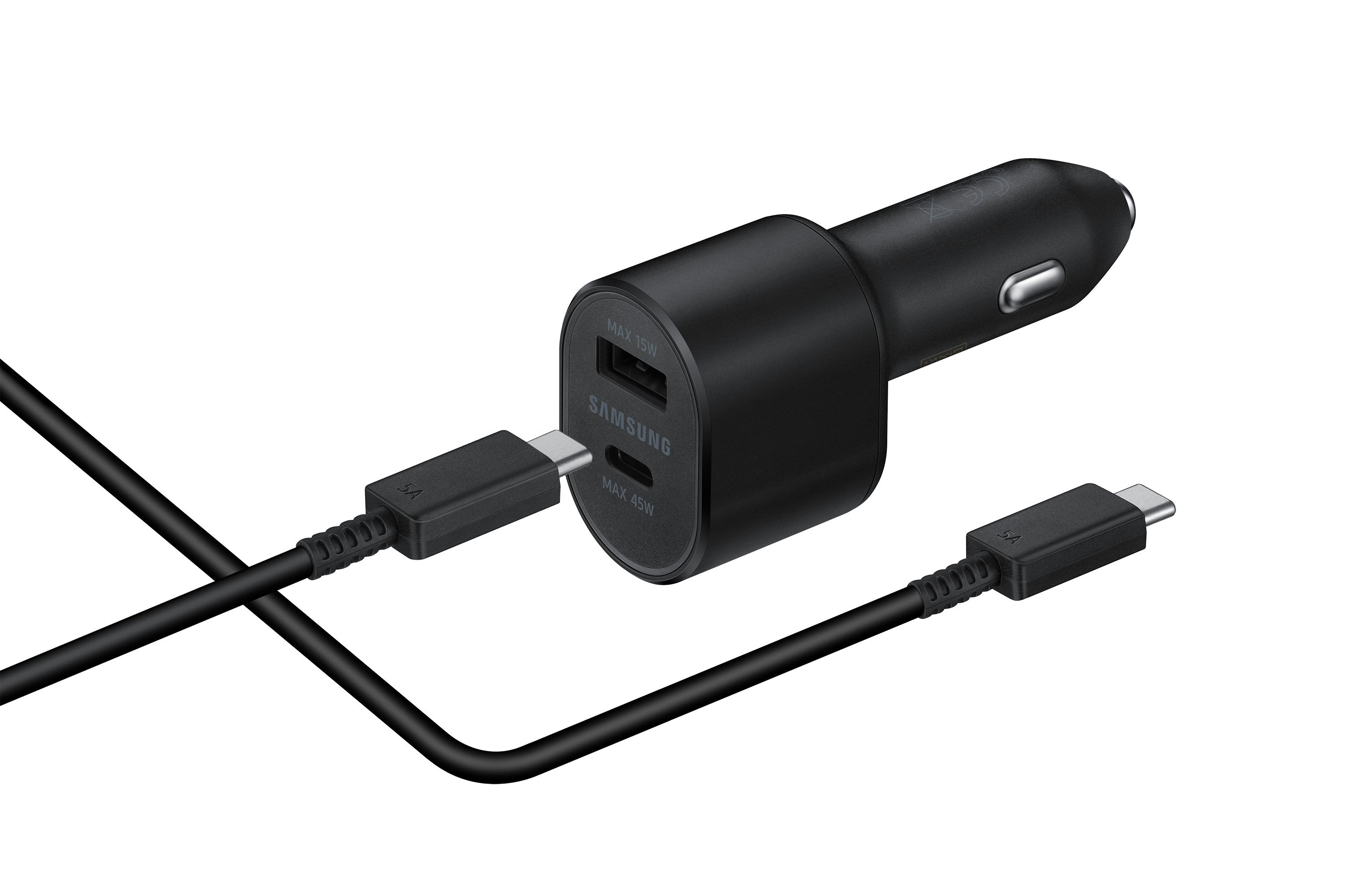 Samsung Dual Fast Car Charger 45w & 15w Ep-L5300xb Black