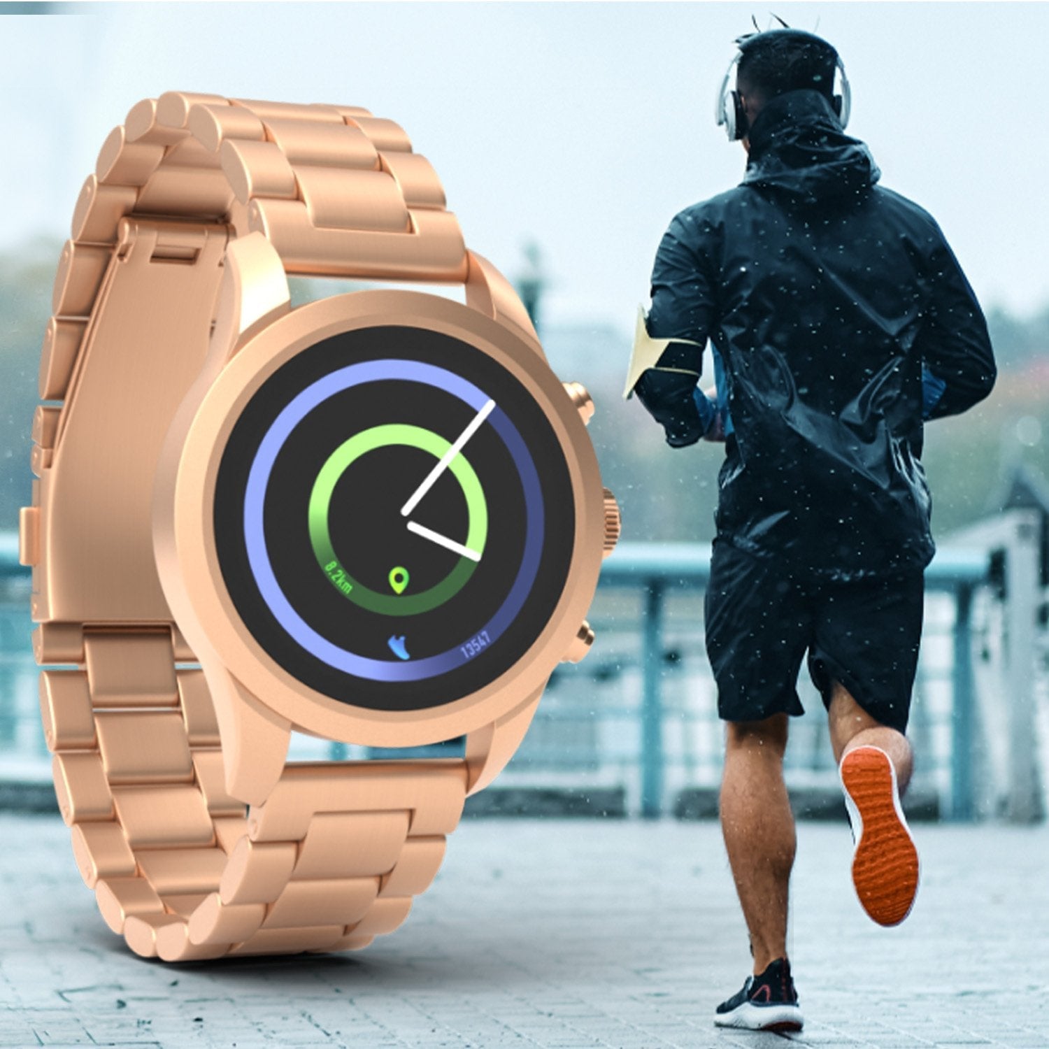 Smartwatch Forever Verfi Sw-800 Notificaciones Frecuencia Cardíaca Dorado