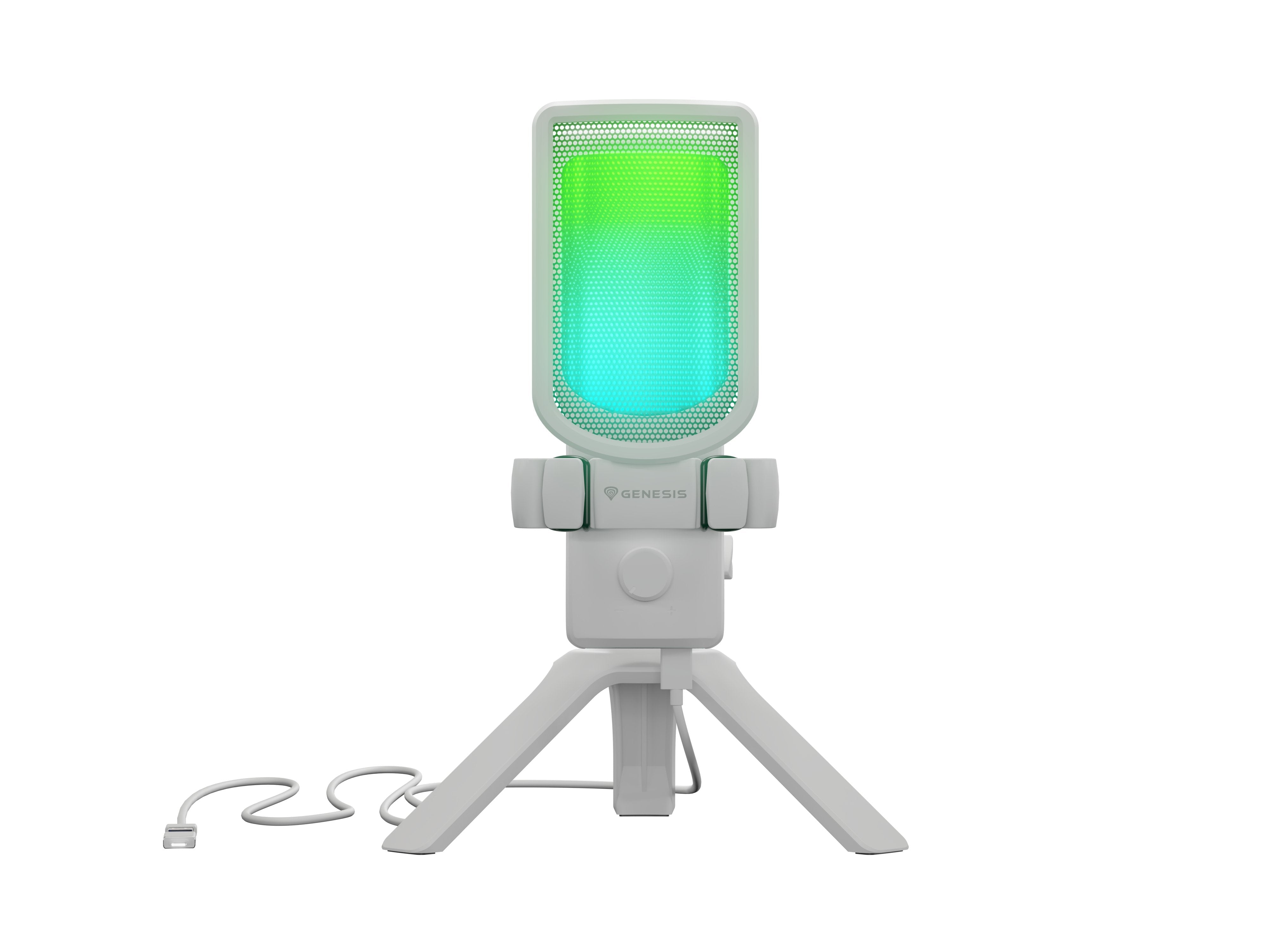 Micrófono Natec Genesis Radium 250 Usb Stand White