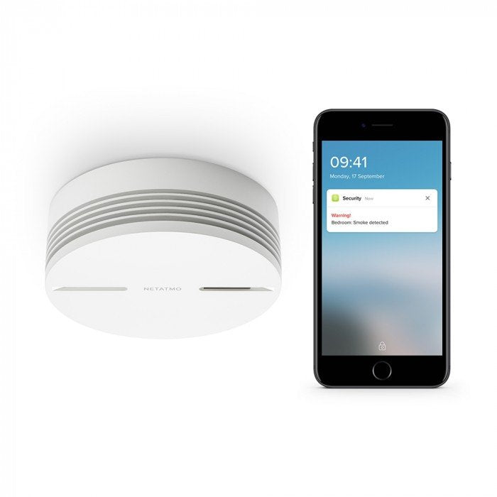 Netatmo Nsa-De Detector De Humo Inteligente Detector Fotoeléctrico De Reflexión Interconectables Conexión Inalámbrica