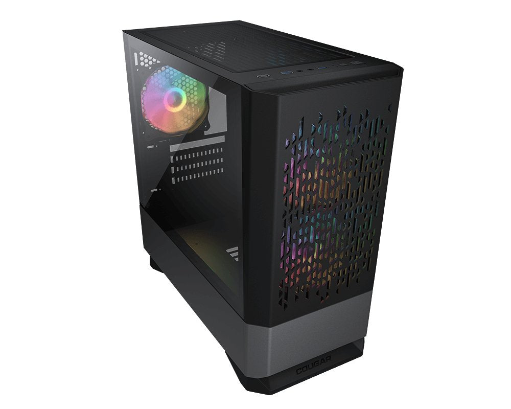 Caja Pc Cougar Mg140 Air Rgb Black Cristal Templado