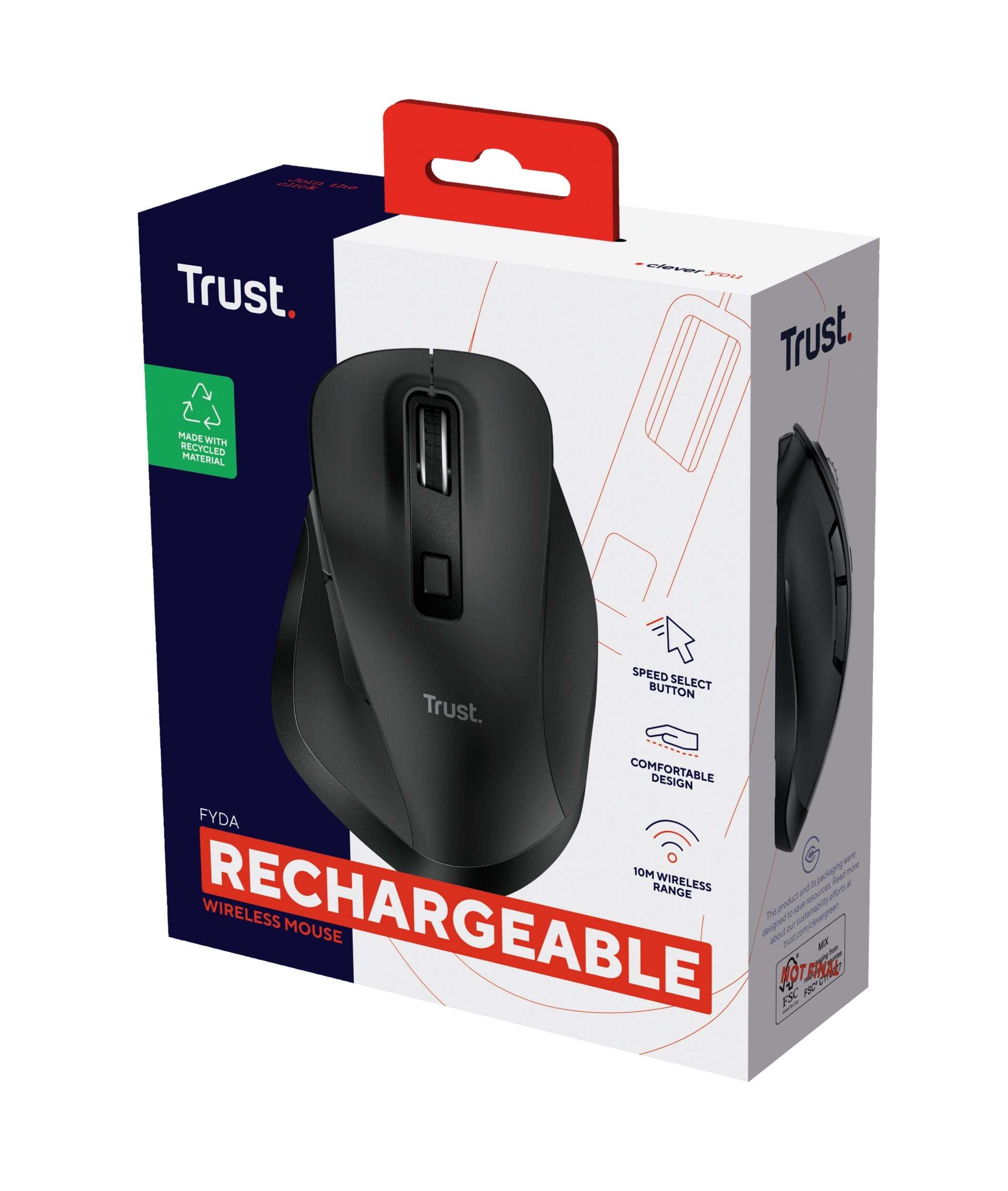 EAN 8713439247275 - Trust Fyda ratón Oficina mano derecha RF Wireless + USB Type-A Óptico 2400 DPI imagen 6