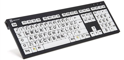 Logickeyboard Xl-Print Negro On Blanco De (Pc Nero)