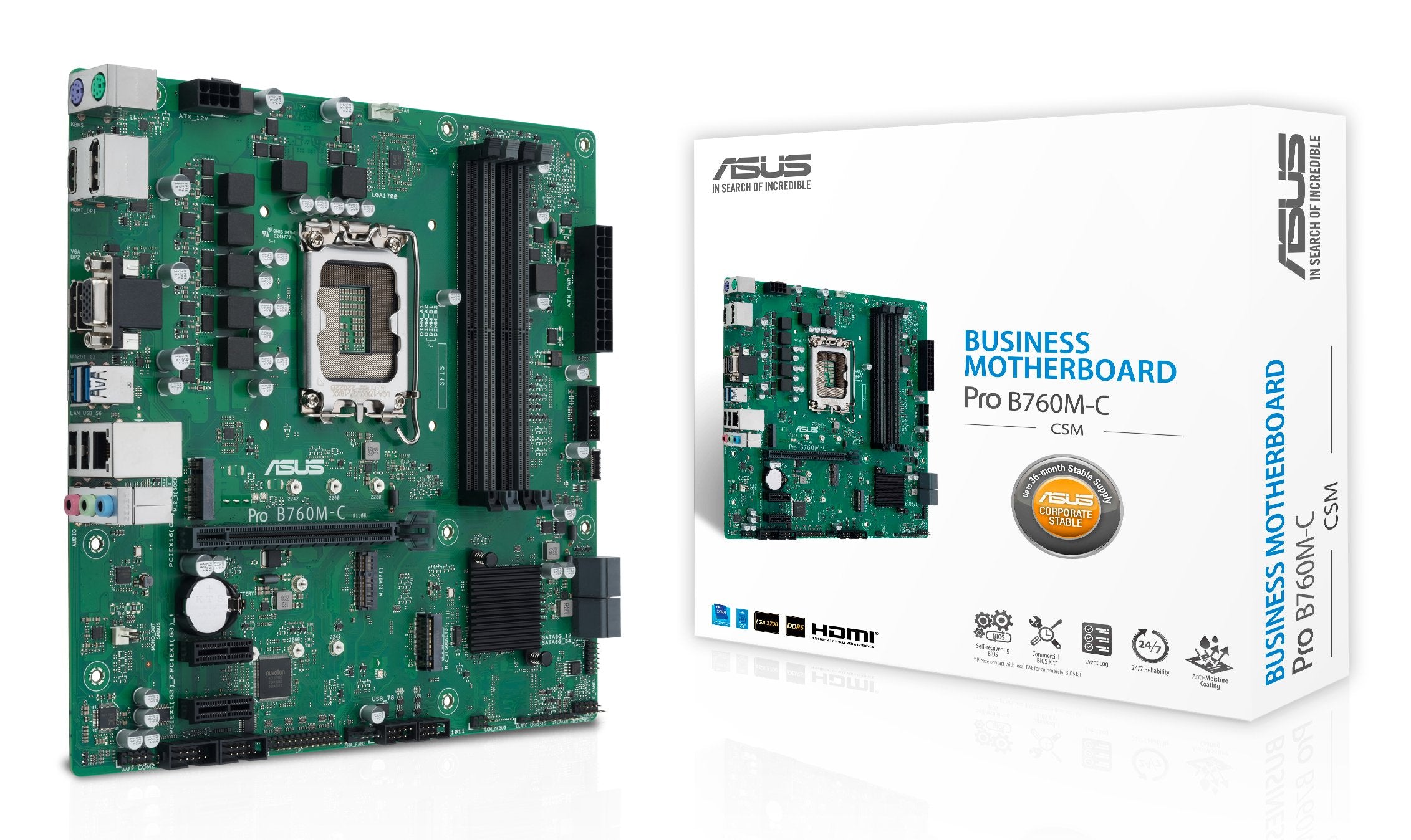 EAN 4711387014691 - ASUS PRO B760M-C-CSM Intel B760 LGA 1700 micro ATX imagen 1