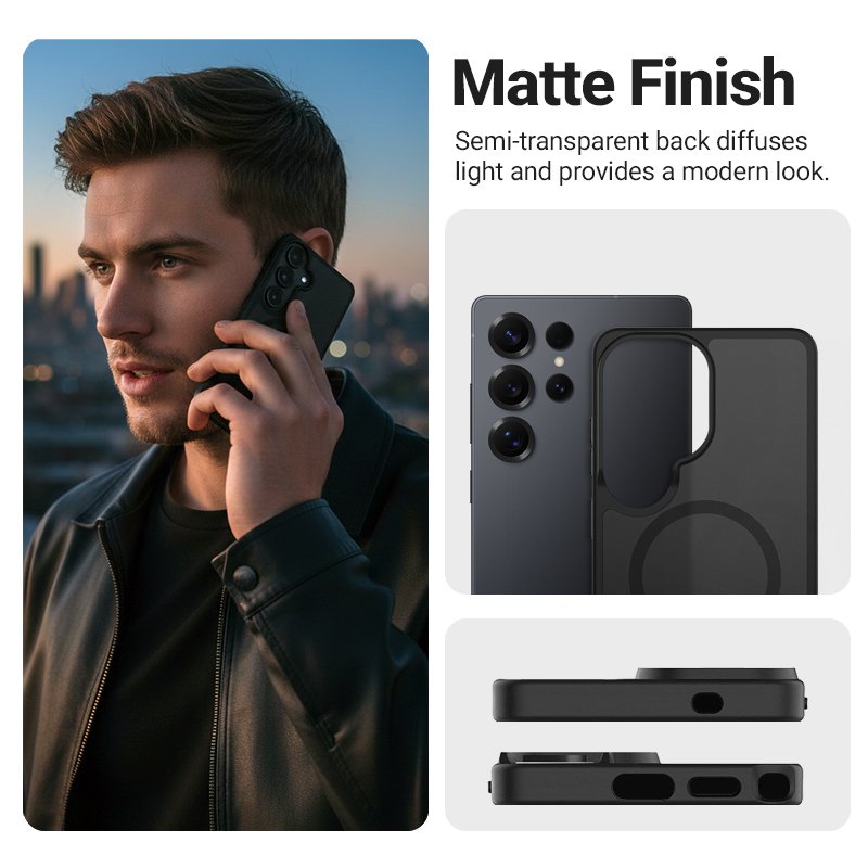 Etui Hybrid Matte Magnetic Etui Magsafe Samsung Galaxy S25 Ultra Czarne